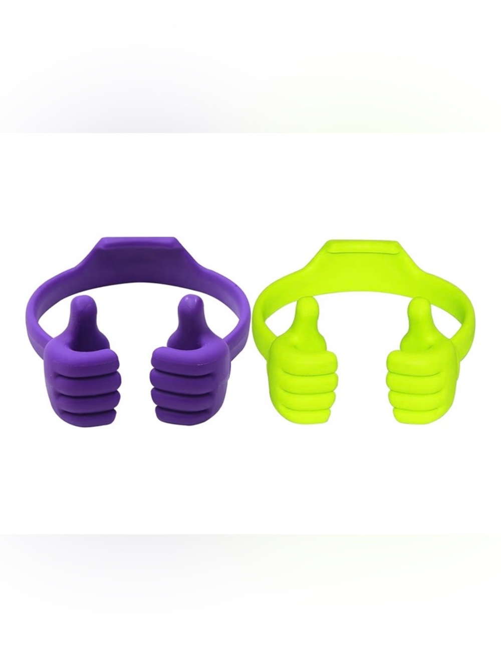 Thumb-Grip Silicone phone Holders - Purple & Neon Green bundle of two nwt